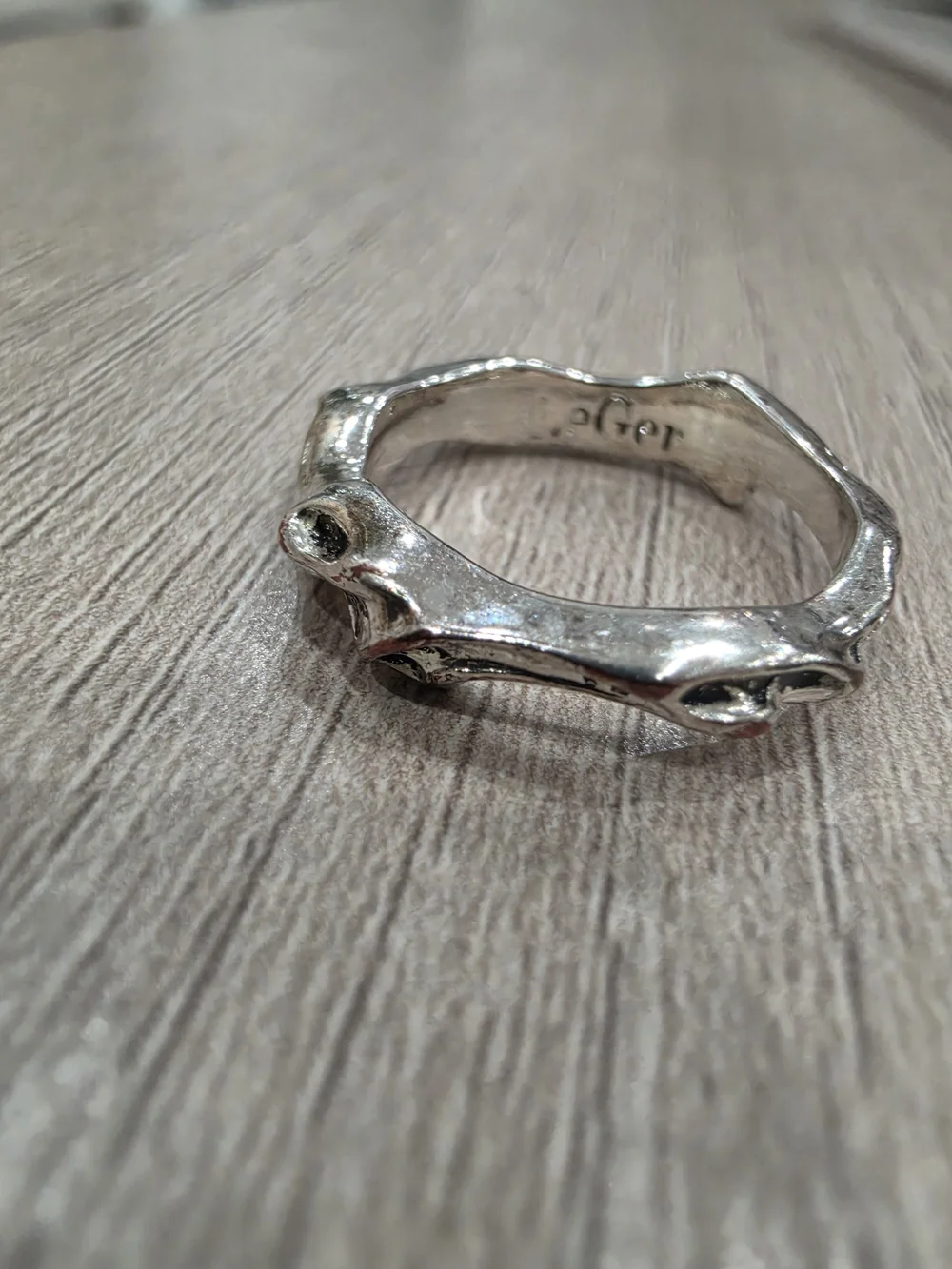 LeGer Sterling Silver Artisan Sculptural Ring Size 7 Signed Designer Jewelry